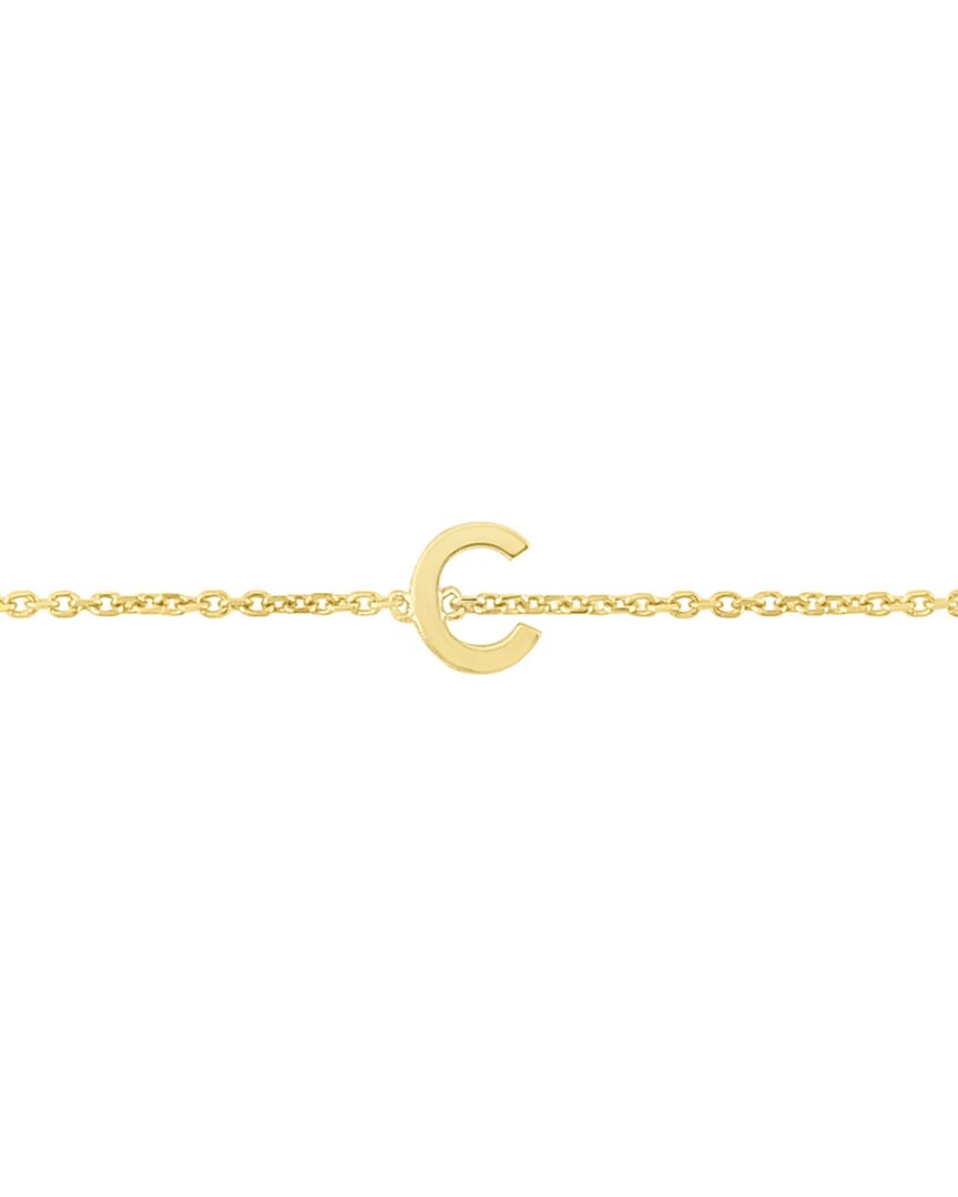Italian Gold 14k  Initial Bracelet (a-z)