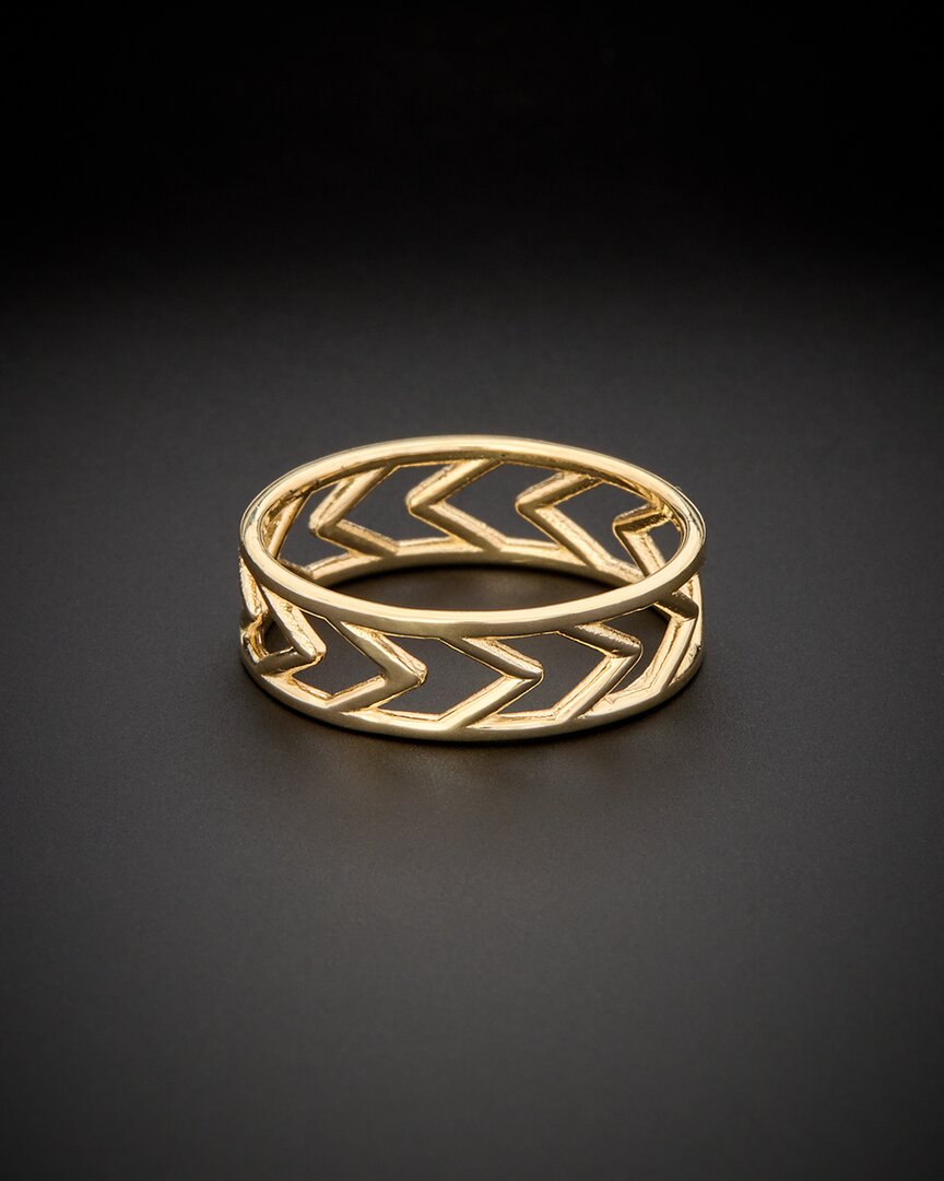Shop Italian Gold 14k  Chevron Band Ring