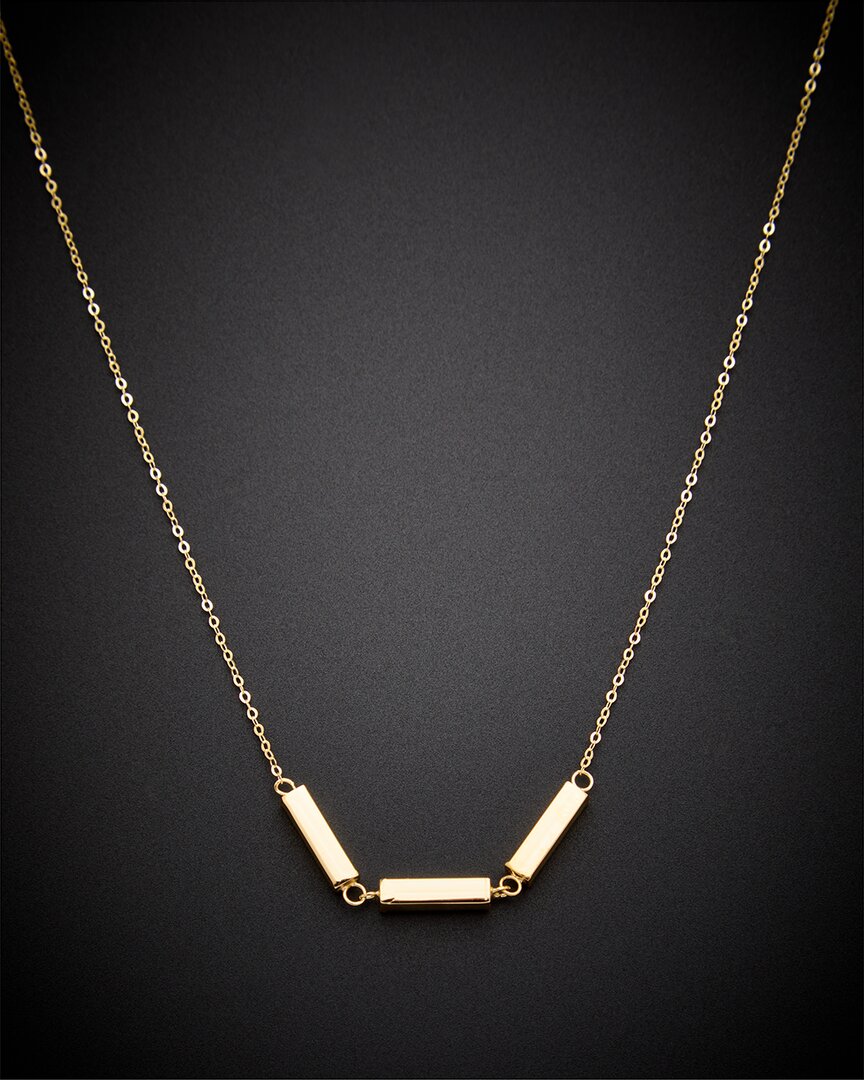 Italian Gold 14k Triple Bar Necklace