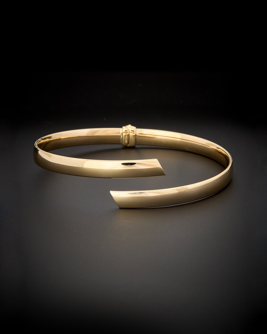 Italian Gold 14k  Polished Bypass Bangle