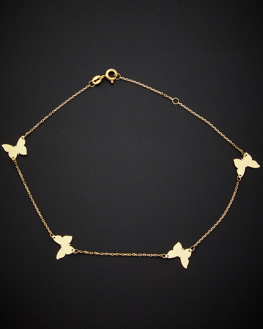 Italian Gold Butterfly Station Anklet