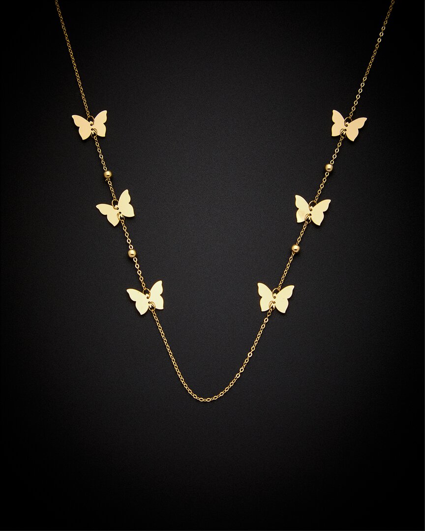 Italian Gold Butterfly Station Necklace