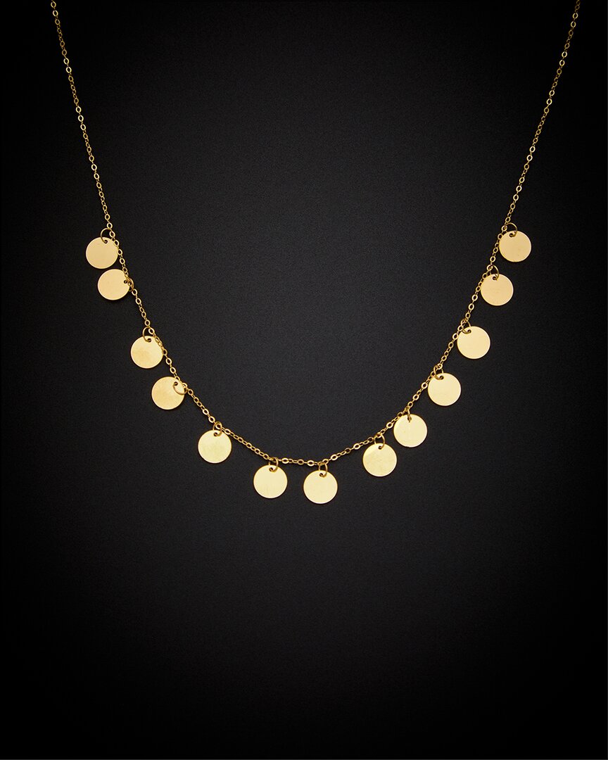 Shop Italian Gold 14k  Disc Choker Necklace