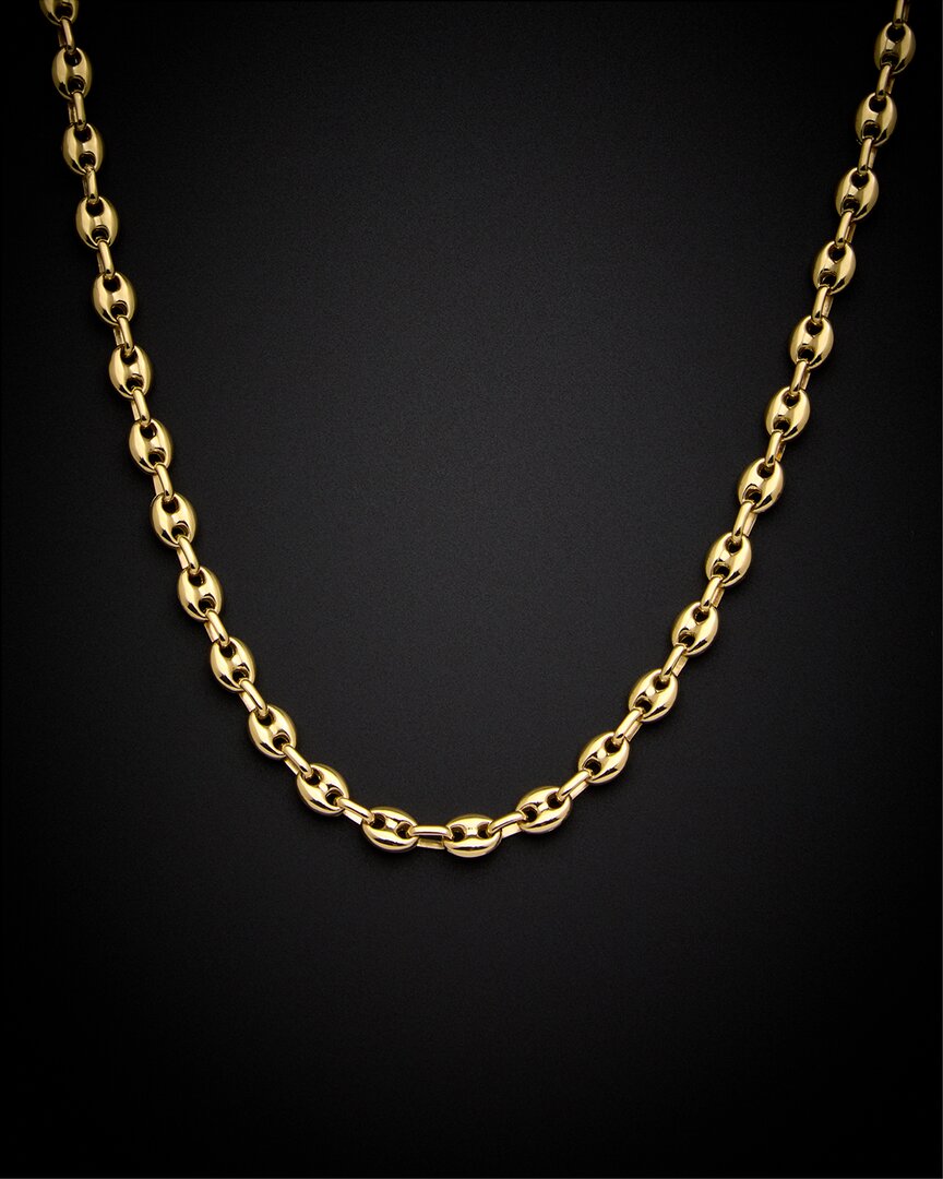 Italian Gold Puffed Mariner Necklace