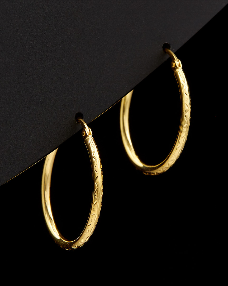 Italian Gold Diamond-cut Hoops