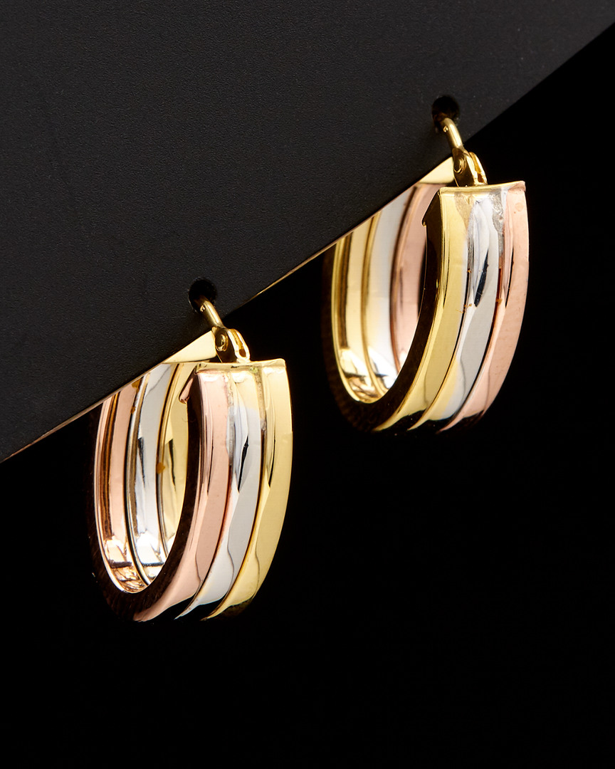 Italian Gold Triple Oval Hoops