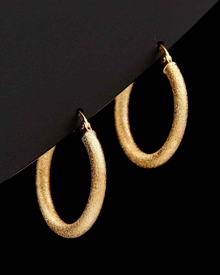 Italian Gold Glass-blast Hoops