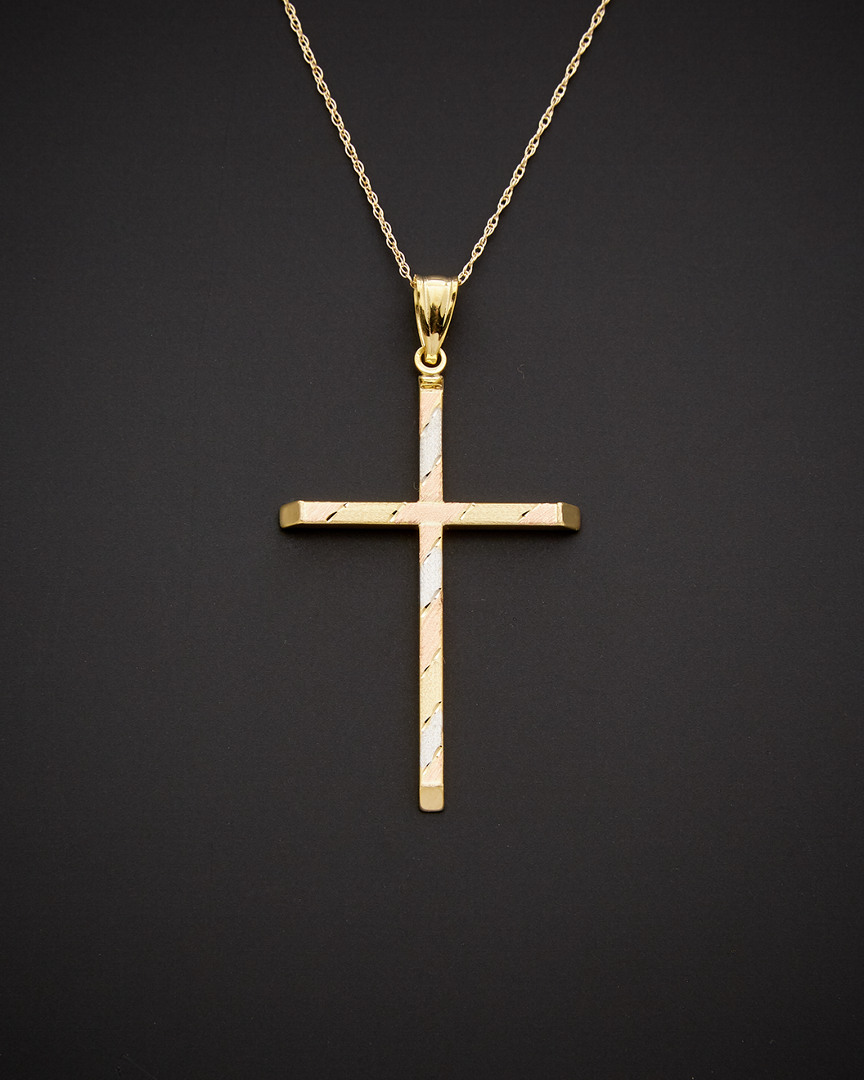 Italian Gold Cross Pendant Necklace