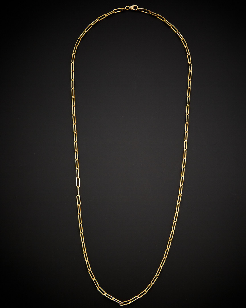 Italian Gold Paperclip Chain Necklace