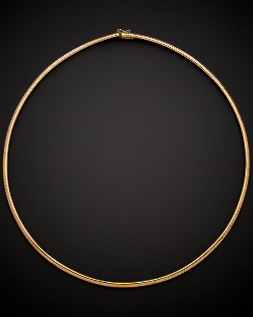 Italian Gold 14k  Domed Omega Necklace