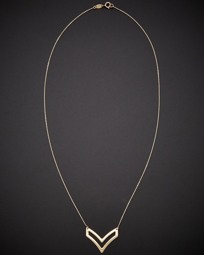 ITALIAN GOLD 14K ITALIAN GOLD DOUBLE V NECKLACE
