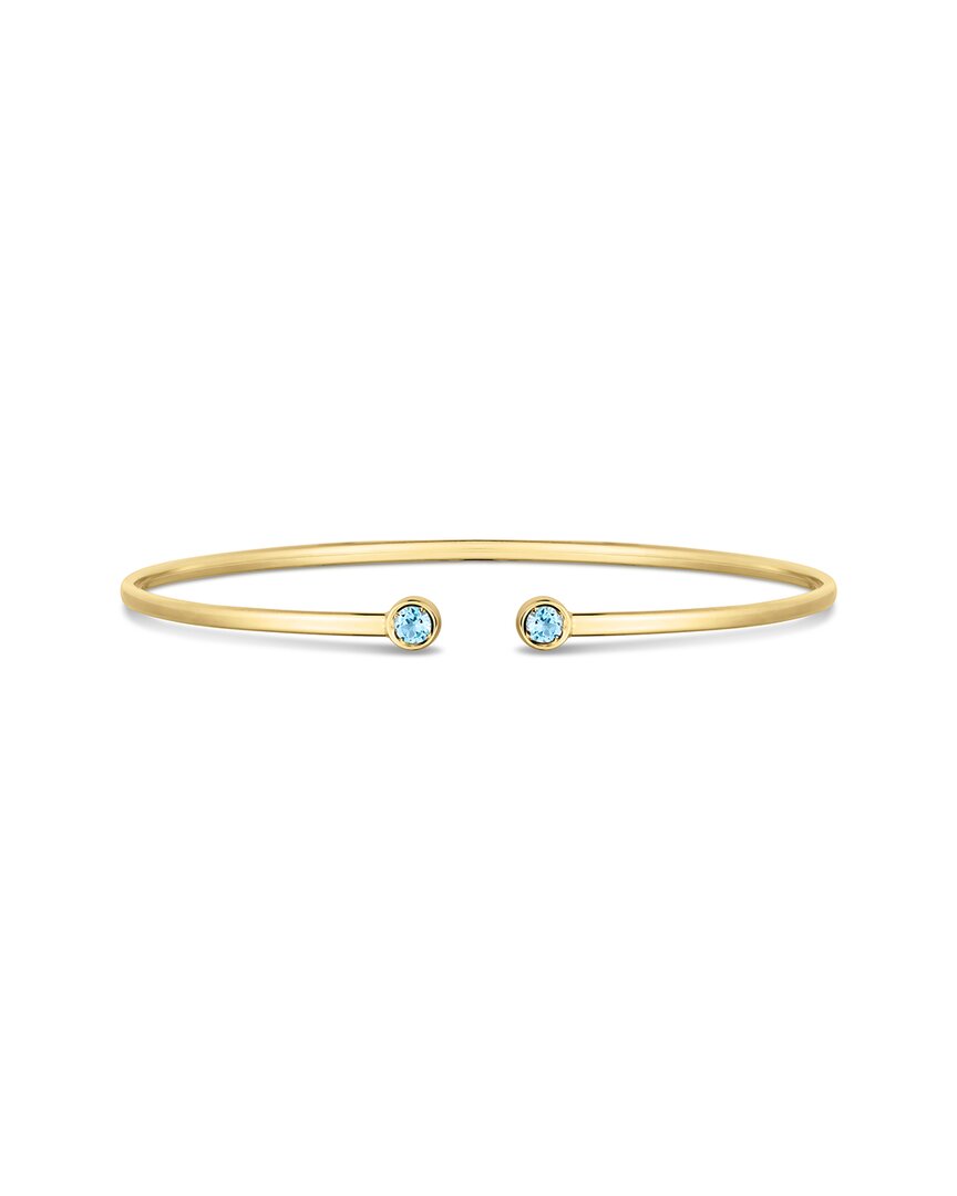 Italian Gold 14k  0.27 Ct. Tw. Blue Topaz Bangle Bracelet