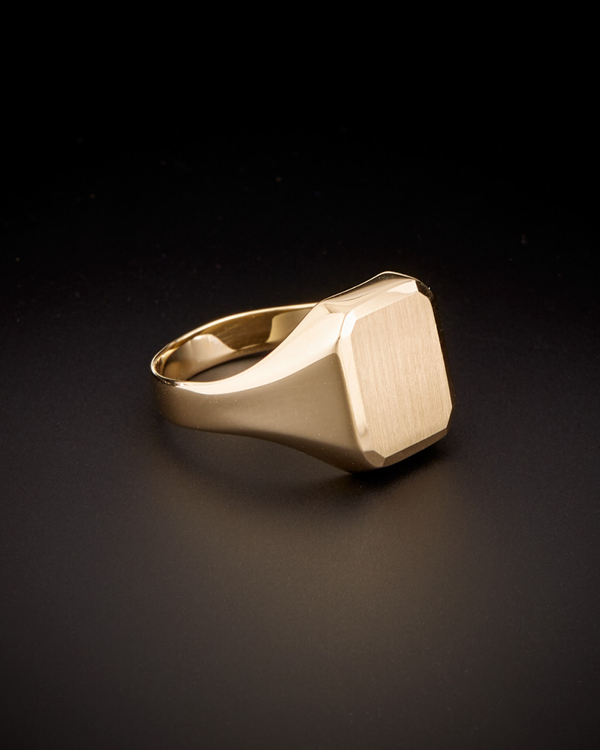 Shop Italian Gold 14k  Rectangular Signet Ring