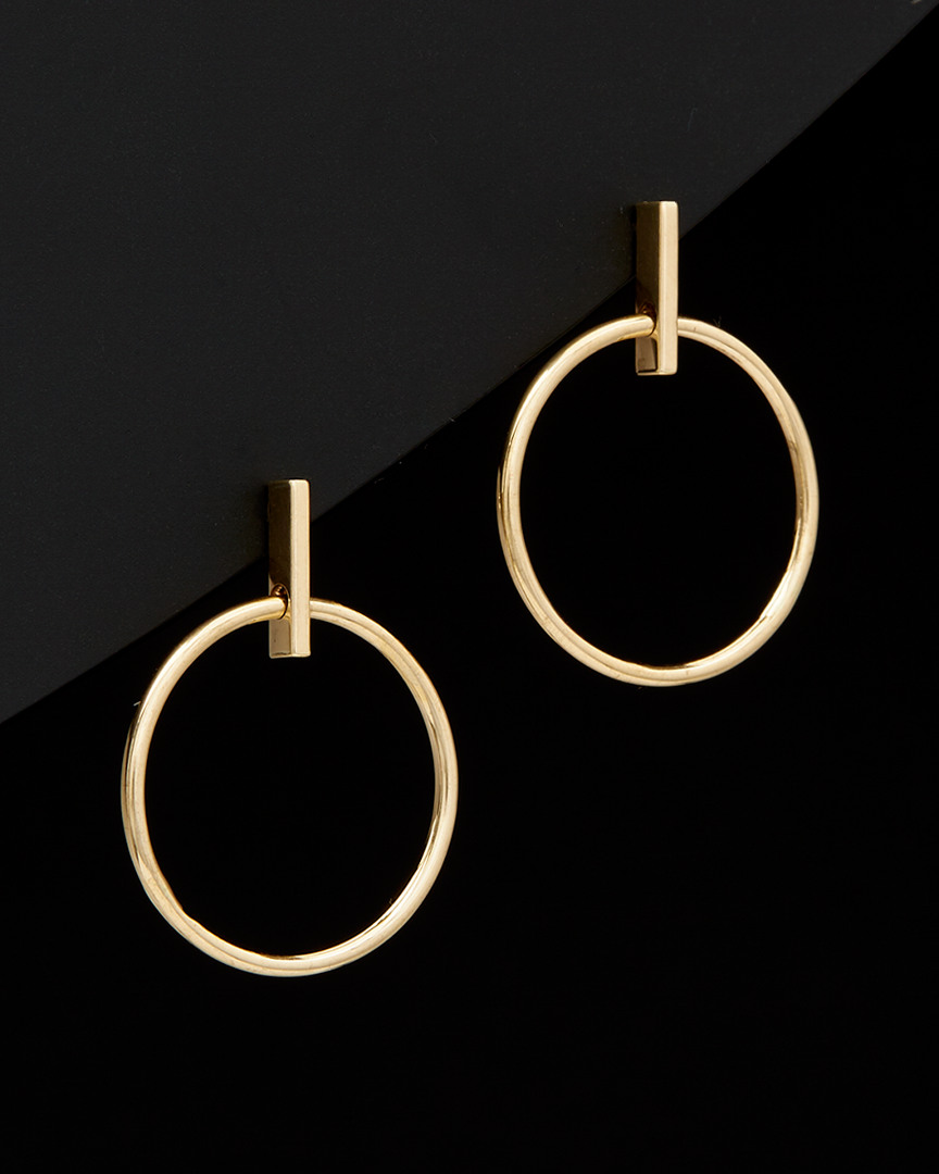 Italian Gold Circle Drop Earrings
