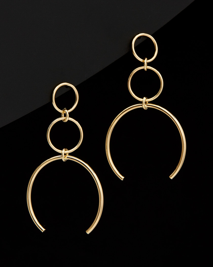 Italian Gold Graduated Triple Circle Drop Earrings