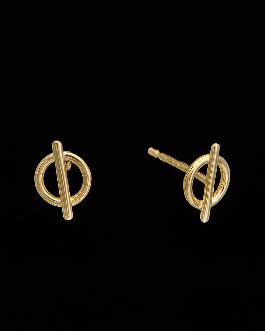 Italian Gold 14k Circle Bar Studs