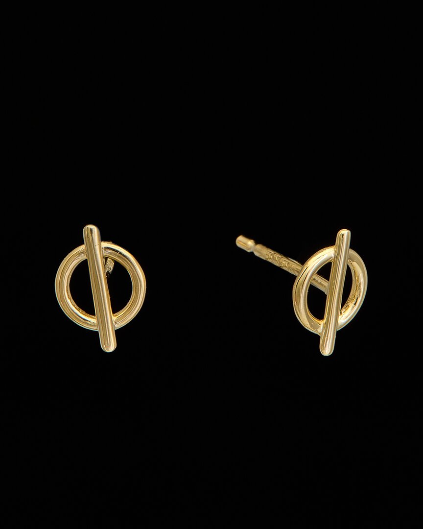 ITALIAN GOLD 14K CIRCLE BAR STUDS