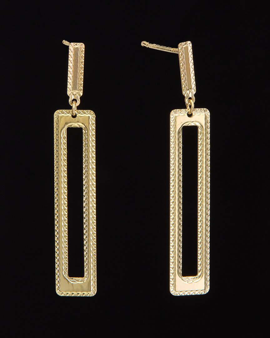 Italian Gold 14k Rectangle Drop Earrings