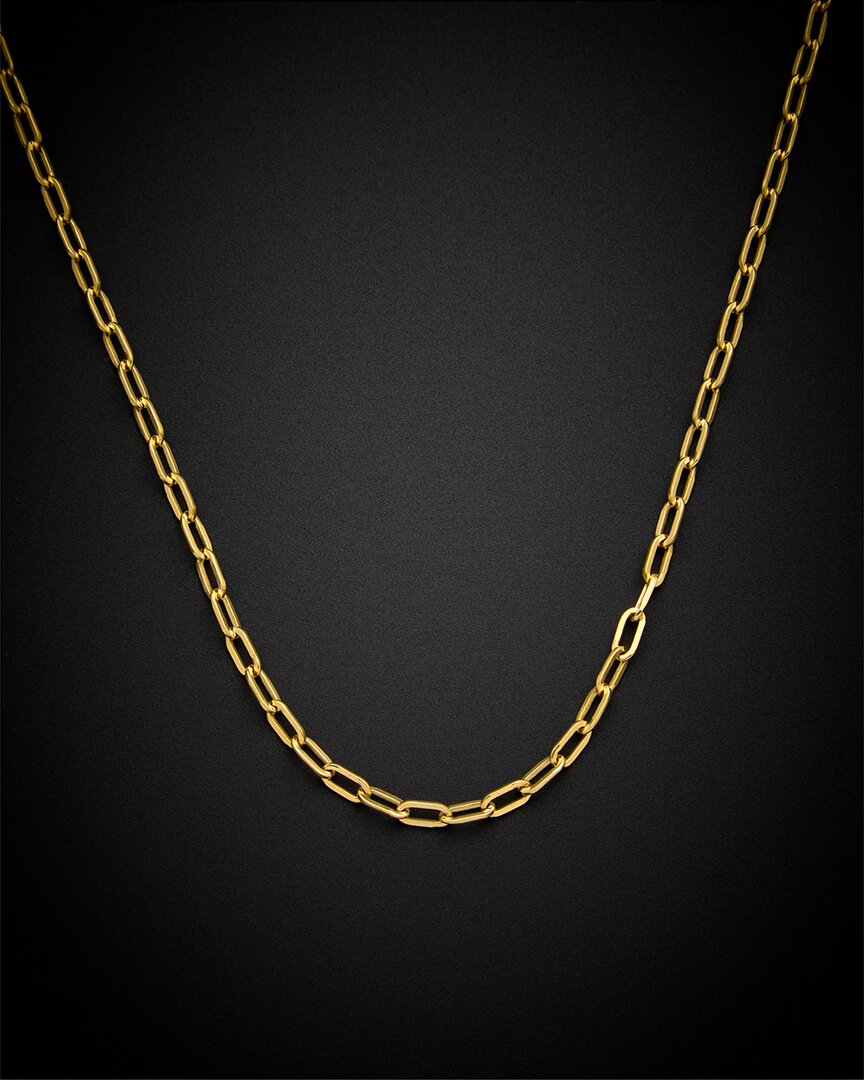 Italian Gold 14k 2.5mm Paper Clip Chain Necklace