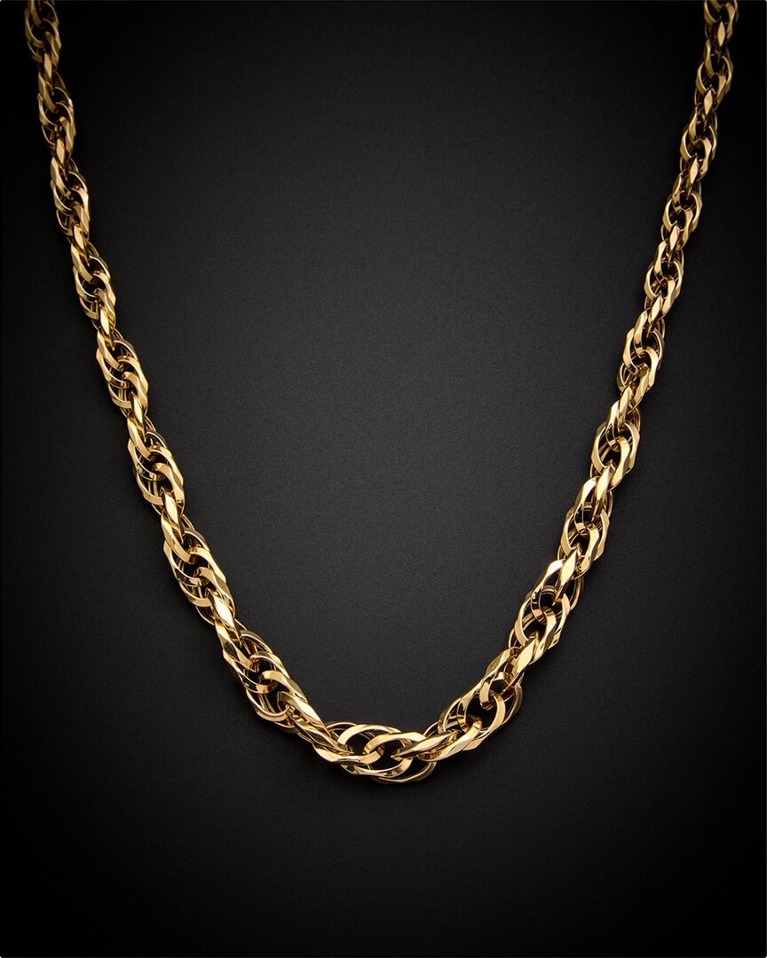 Italian Gold 14k Graduated Interlocking Twist Link Necklace
