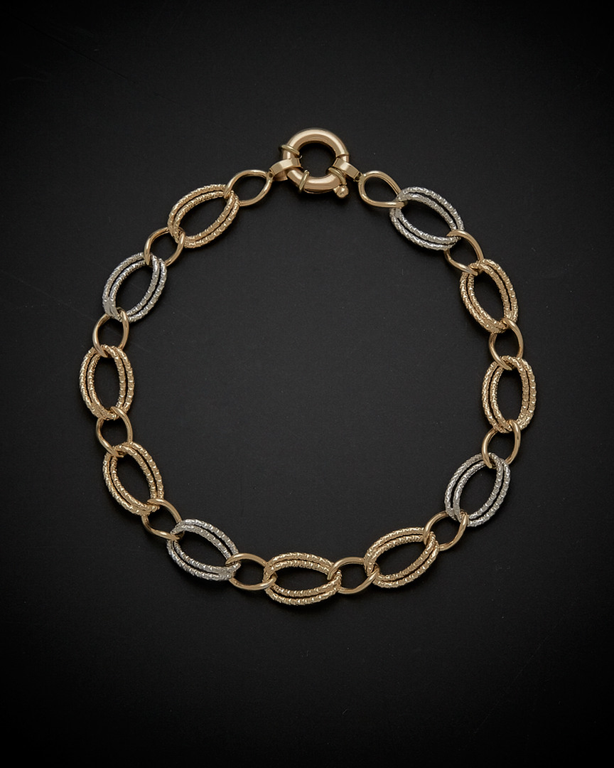 Italian Gold Two-tone Double Twist Bracelet
