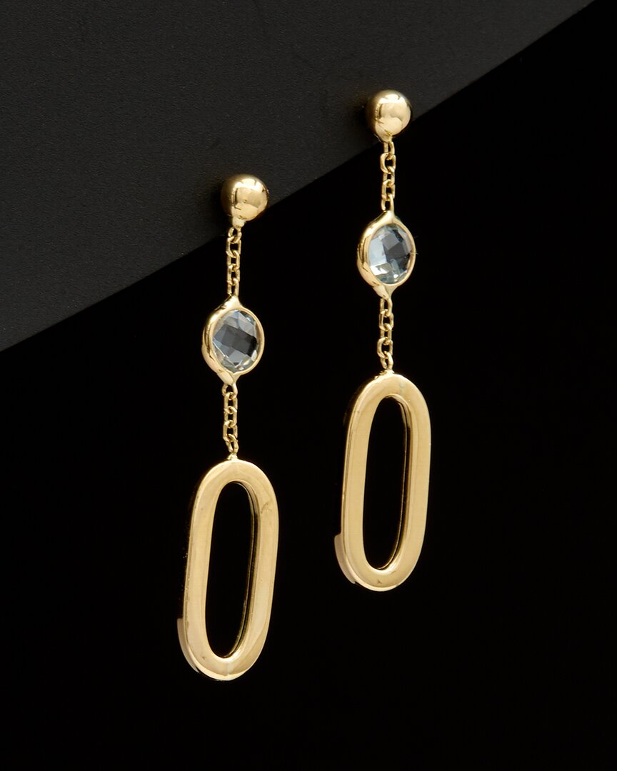 Italian Gold Oval Drop Earrings