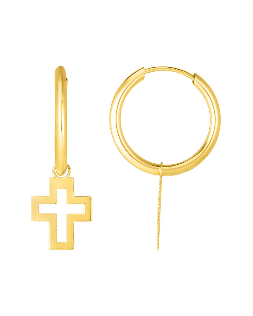 Italian Gold Cross Earrings