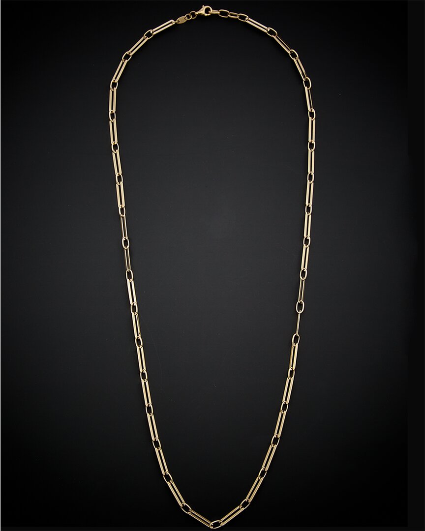 Italian Gold Polished Paperclip Necklace