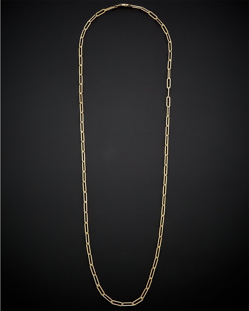 Italian Gold Polished Paperclip Necklace