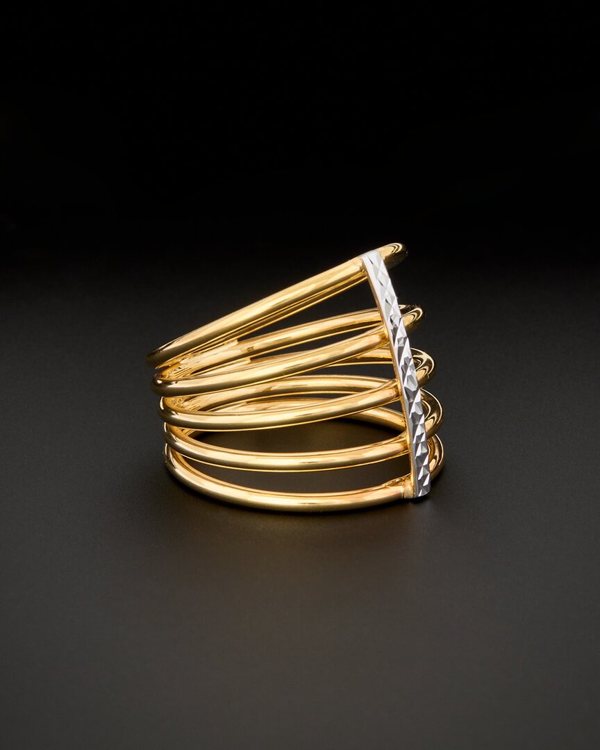 Shop Italian Gold 14k Italian Two-tone Gold Five-row Ring