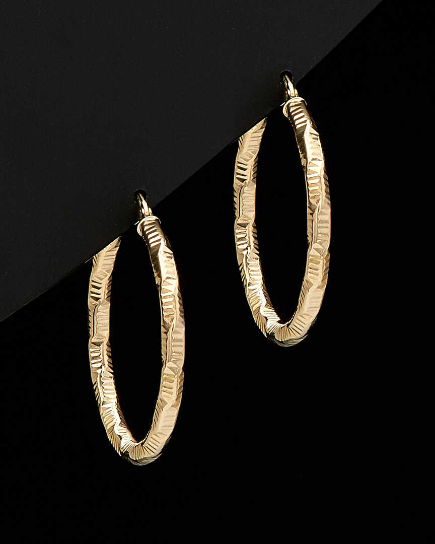 Italian Gold Textured Hoops