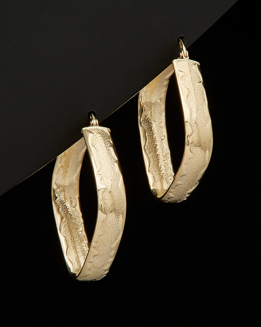 Italian Gold 14k  Square Hoop Earrings