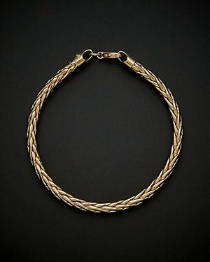 14K Italian Gold Flat Weave Bracelet