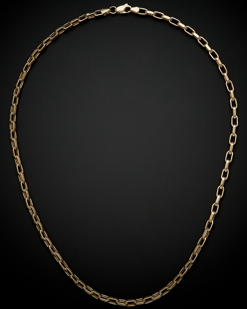 Italian Gold 14k  Square Link Necklace