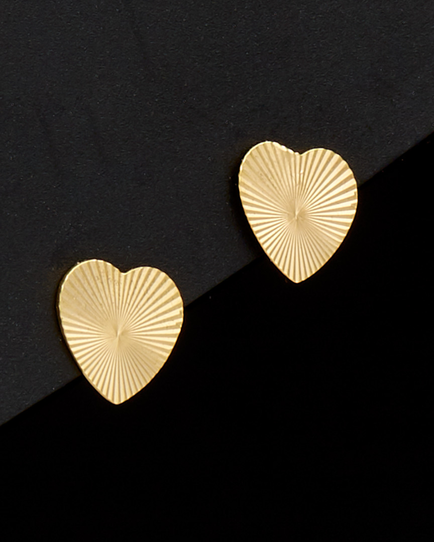 Italian Gold Heart Studs
