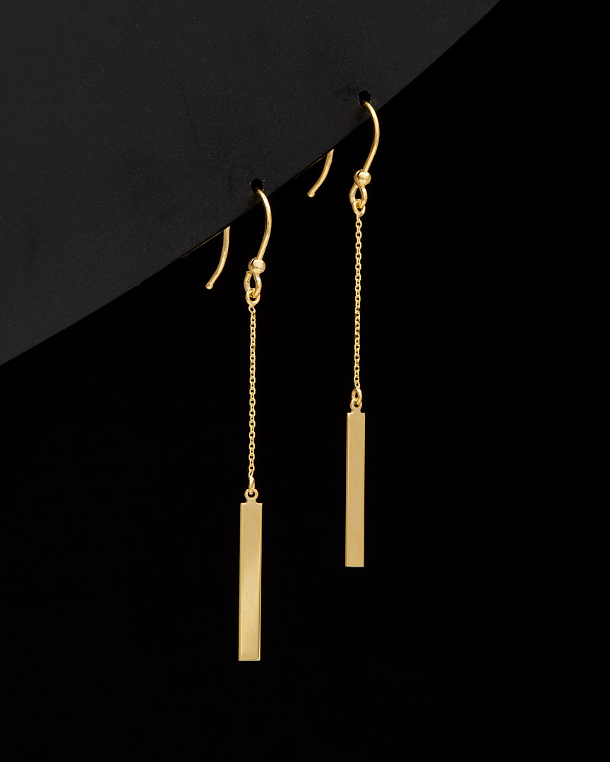 ITALIAN GOLD 14K ITALIAN GOLD BAR DROP EARRINGS
