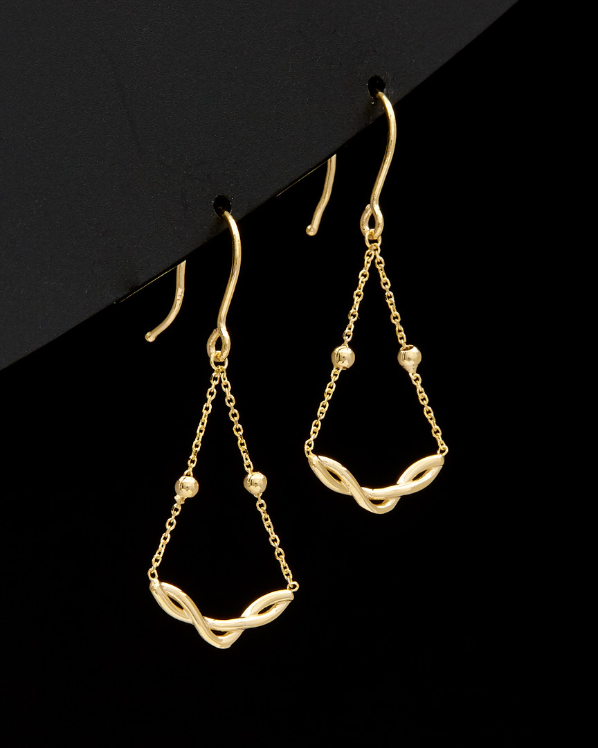 Italian Gold Twist Dangle Earrings