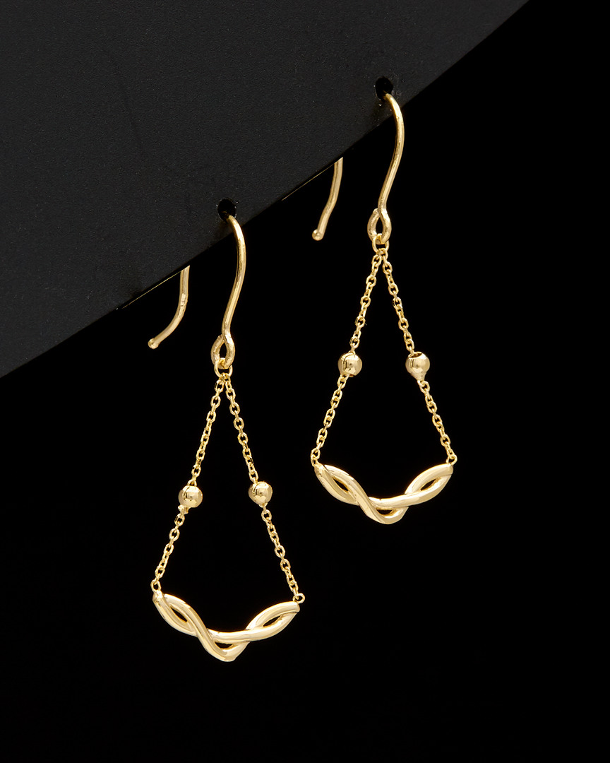 ITALIAN GOLD 14K ITALIAN GOLD TWIST DANGLE EARRINGS