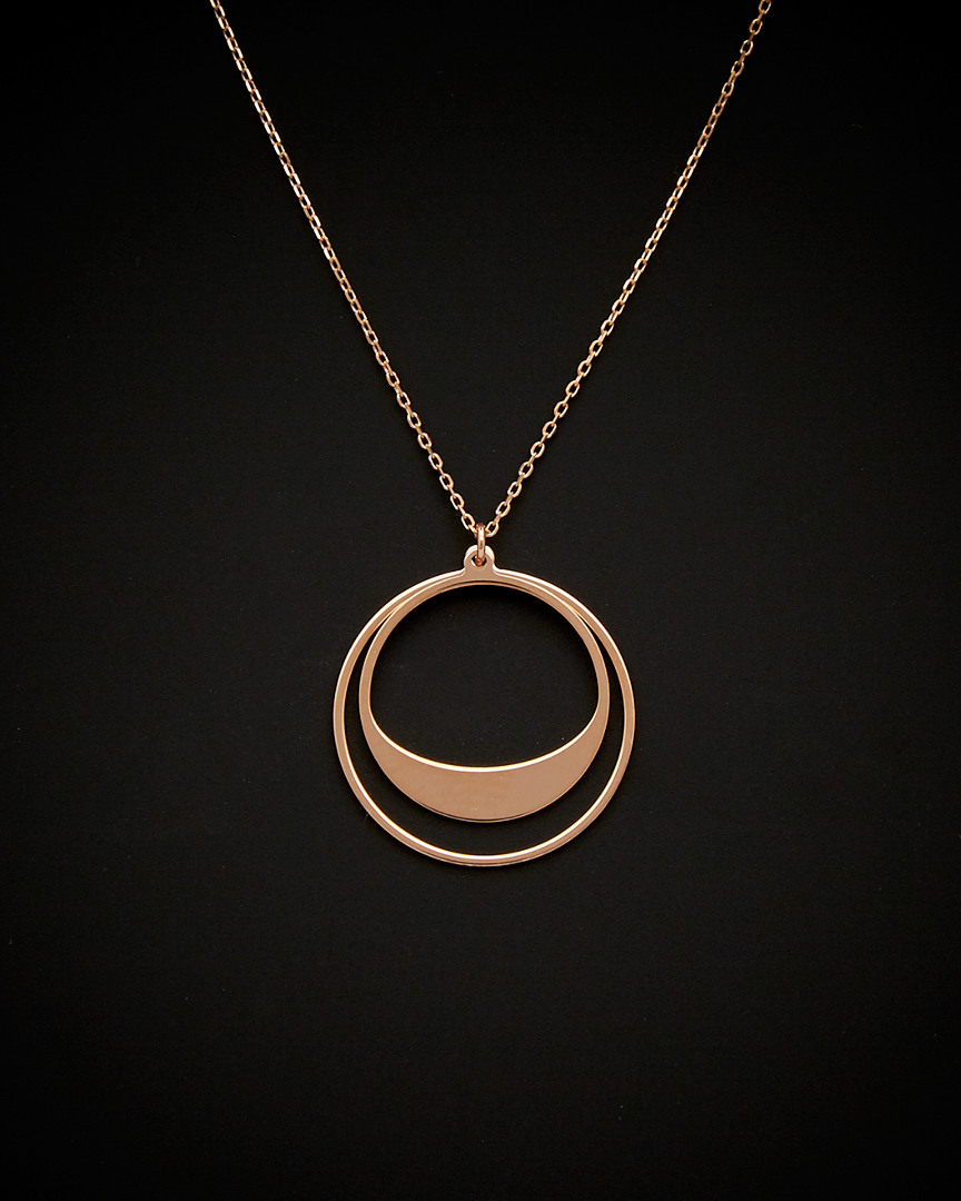 Italian Gold 14k Italian Rose Gold Graduated Circles Adjustable Necklace
