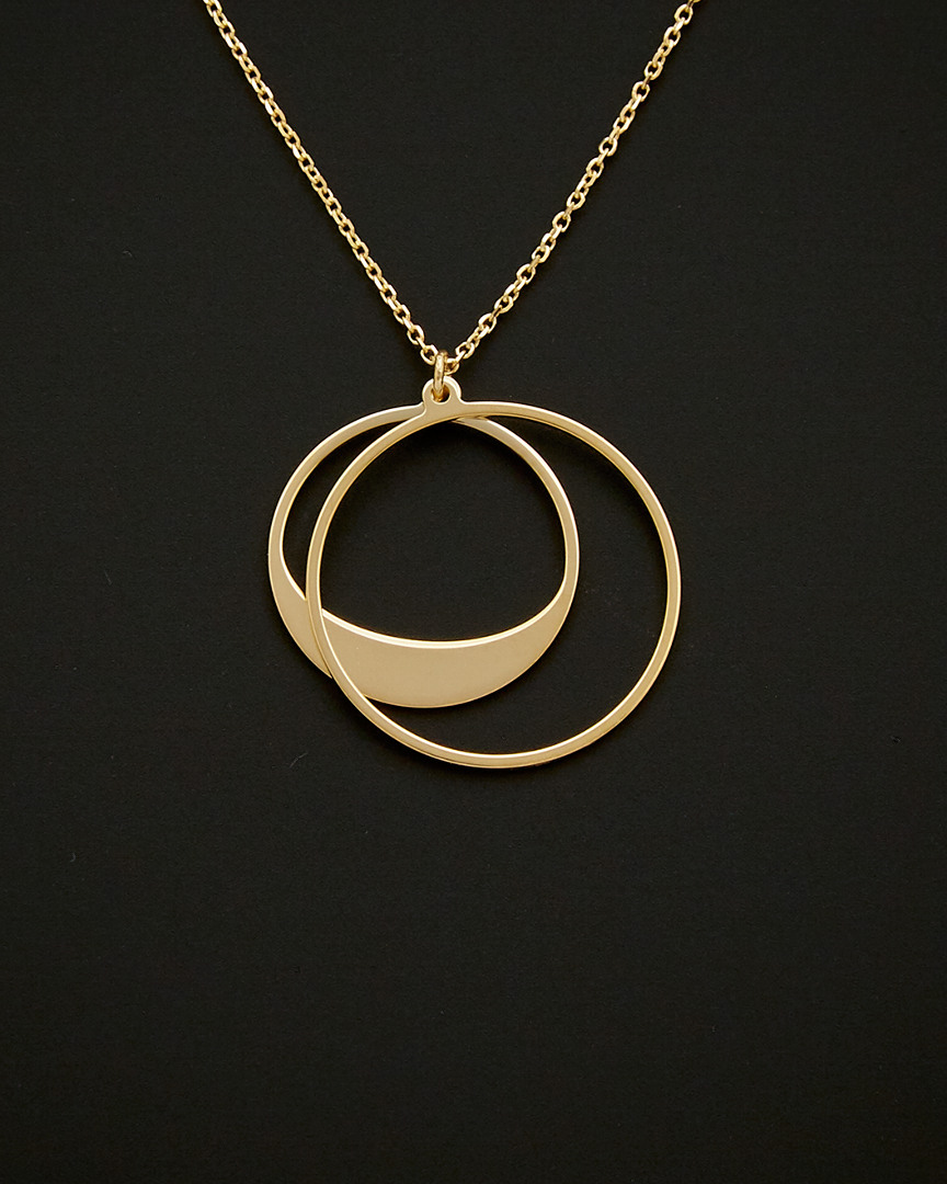 Italian Gold Graduated Circles Adjustable Necklace