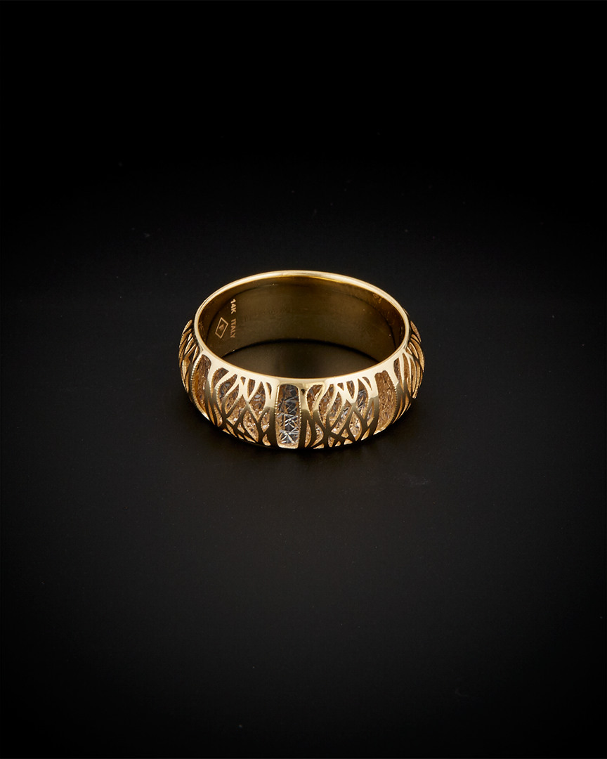 Italian Gold Two-tone Filigree Ring