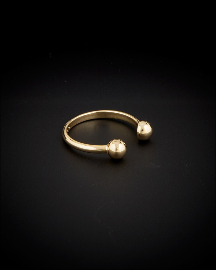 Italian Gold Double Bead Open Ring