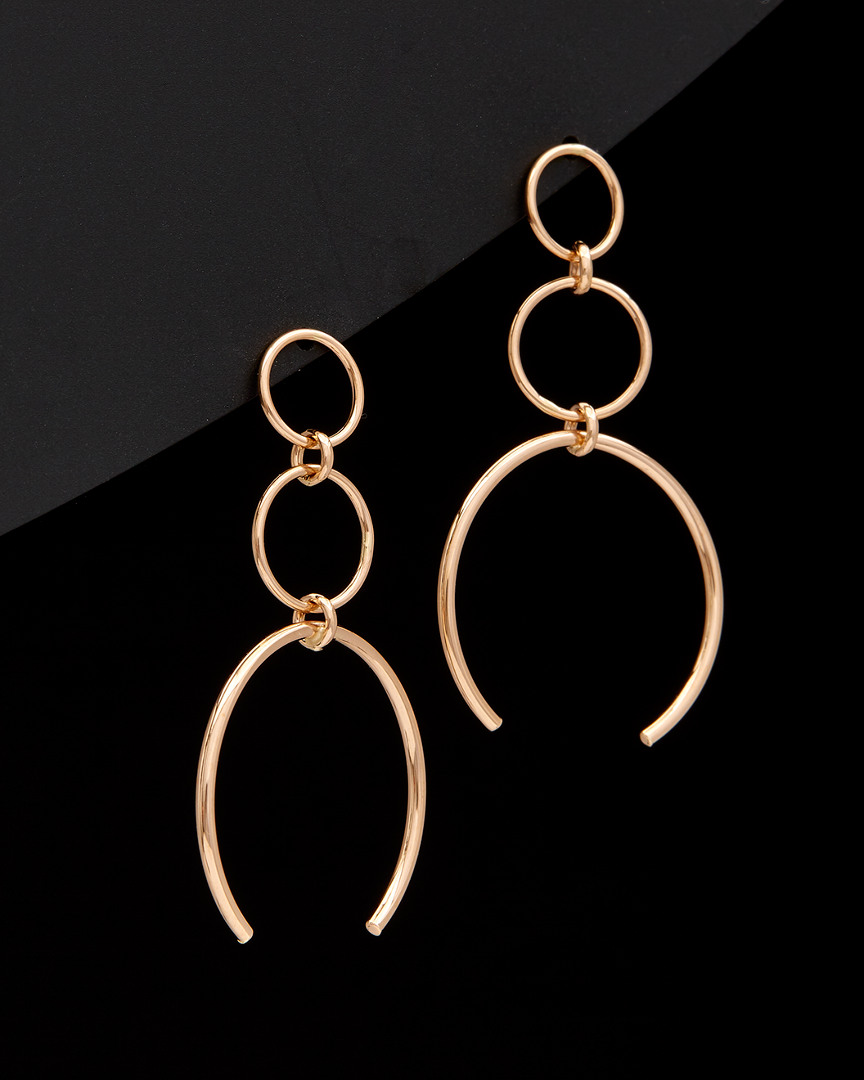 Italian Gold 14k Italian Rose Gold Graduated Triple Circle Drop Earrings