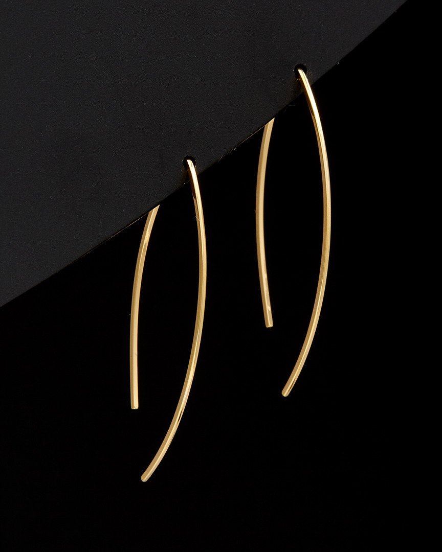 Italian Gold 14k  Wishbone Threader Earrings