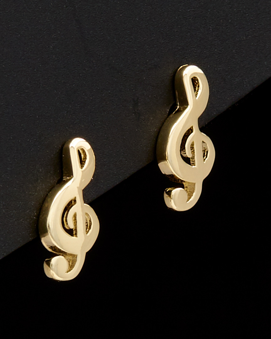 Italian Gold G-clef Studs