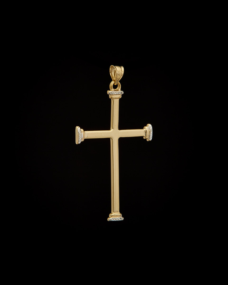 Italian Gold Two-tone Cross Pendant