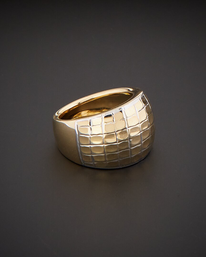 Italian Gold 14k Italian Two-tone Gold Cigar Band Ring