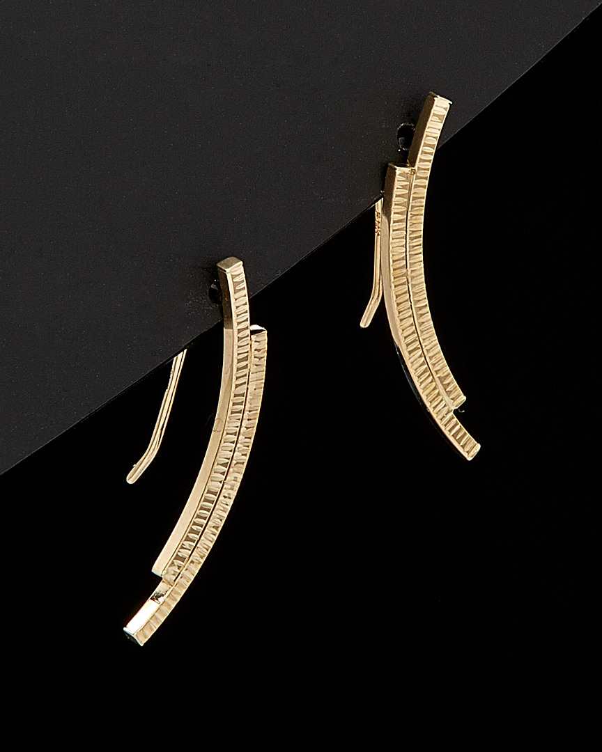 Italian Gold Curved Climber Earrings