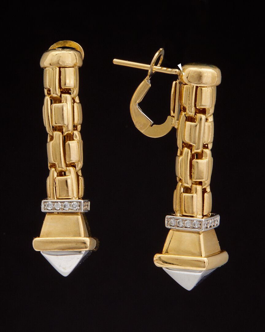 Shop Italian Gold 14k Italian Two-tone Gold 0.50 Ct. Tw. Diamond Earrings