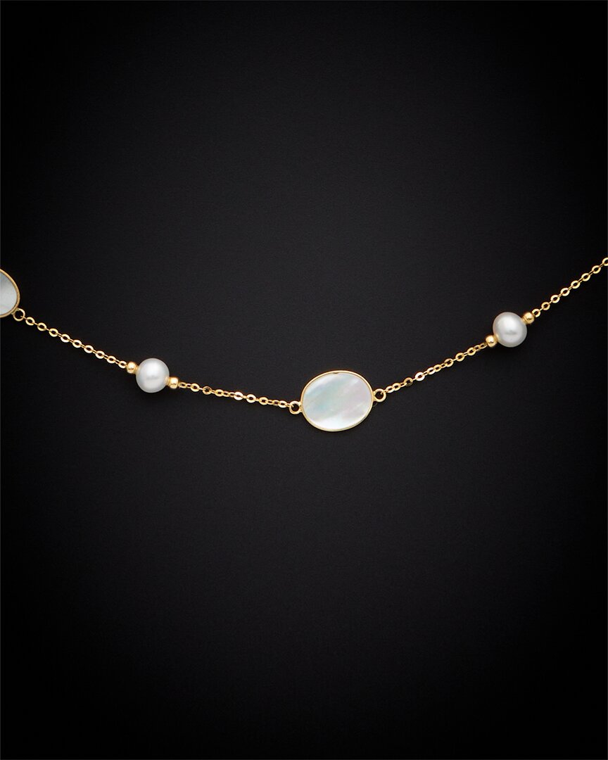 Italian Gold 18k  Pearl Necklace